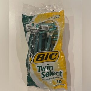 BIC TWIN SELECT Razors Men's Sensitive 10 Count green New Sealed